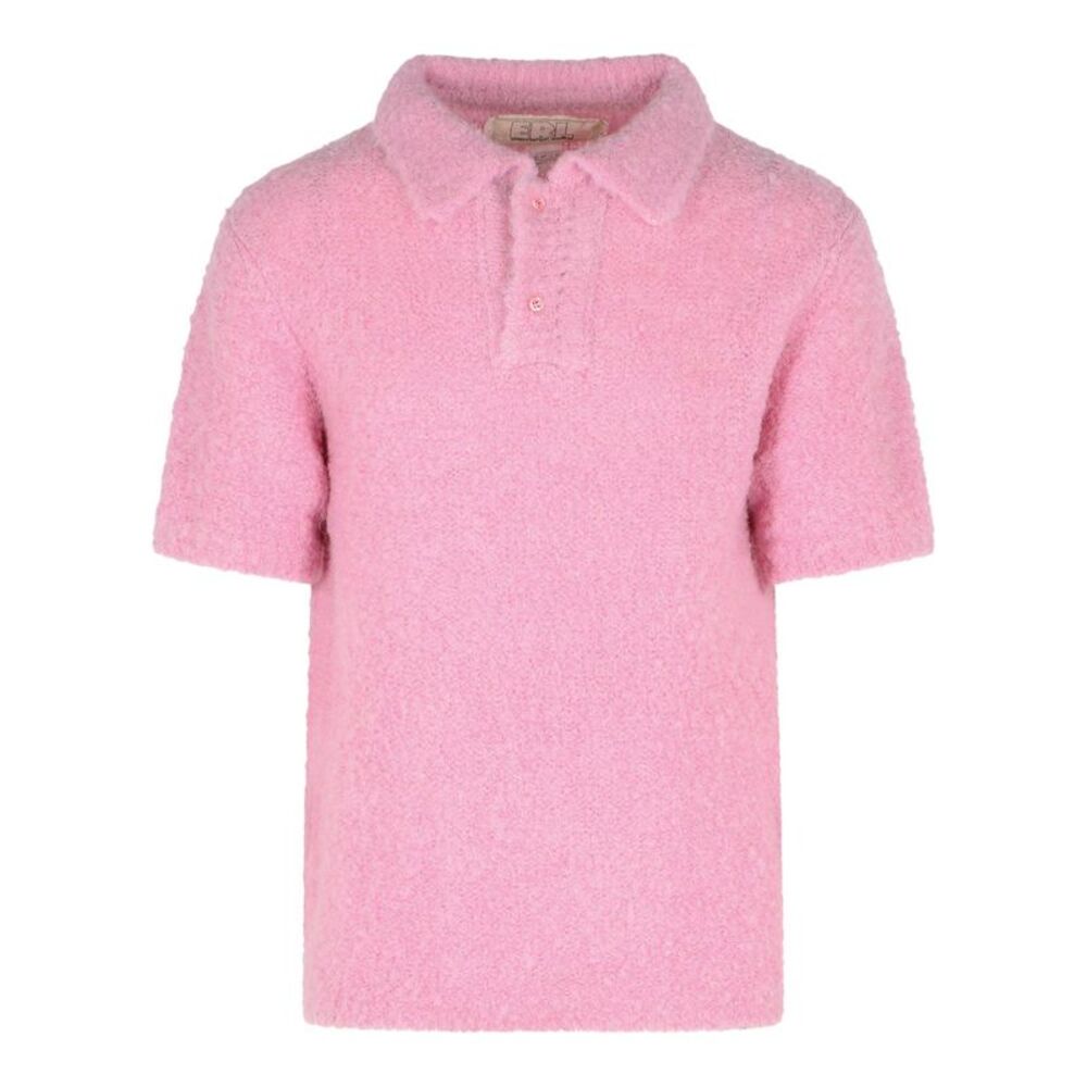 Erl Pink Alpaca Blend Polo Shirt Men